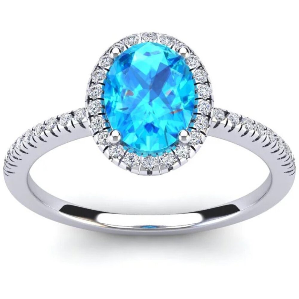 Gorgeous Diamond and Blue Topaz Ring- 1.5 Ct TW!- Christmas!